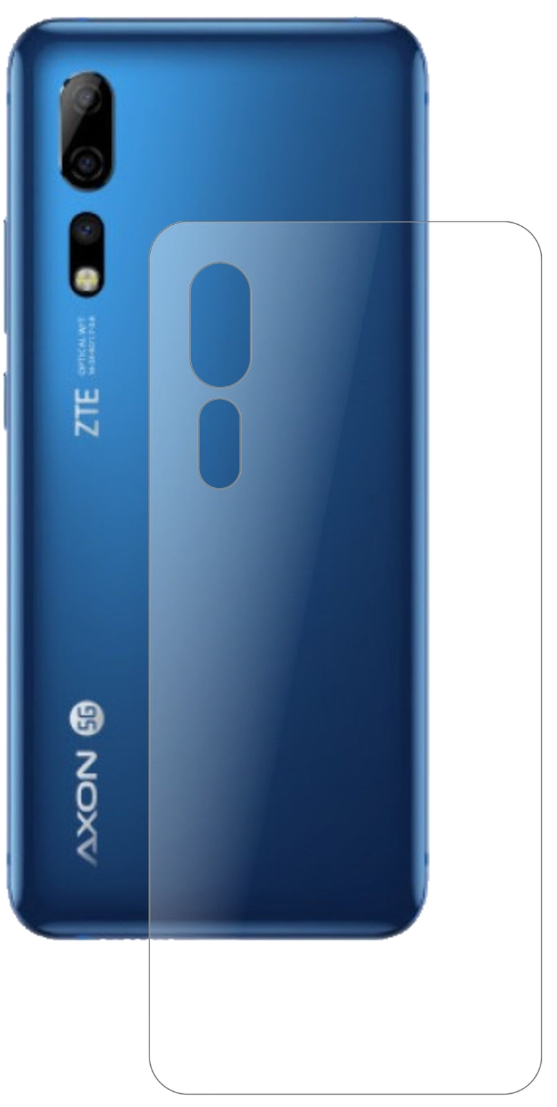 Axon10 Pro Rückseite mit aufgebrachter dipos Panzerfolie, die lästige Fingerabdrücke minimiert