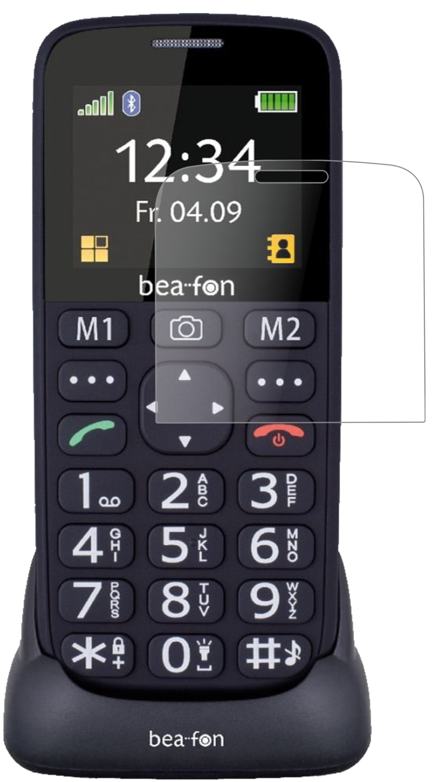 bea-fonSL240 mit aufgebrachter dipos Panzerfolie, die lästige Fingerabdrücke minimiert