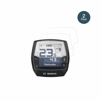 BoschDisplay Intuvia Bui 255 mit aufgebrachter dipos Panzerfolie, die lästige Fingerabdrücke minimiert