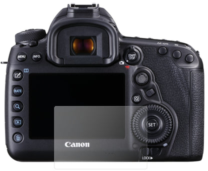 CanonEOS 5D Mark IV mit aufgebrachter dipos Panzerfolie, die lästige Fingerabdrücke minimiert