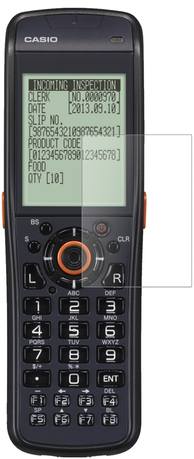CasioDT-970 mit aufgebrachter dipos Panzerfolie, die lästige Fingerabdrücke minimiert