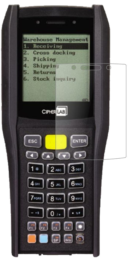 Cipherlab8400 mit aufgebrachter dipos Panzerfolie, die lästige Fingerabdrücke minimiert