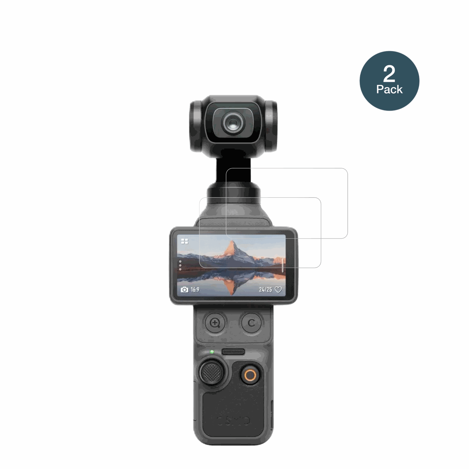 DJIOsmo Pocket 4 mit aufgebrachter dipos Panzerfolie, die lästige Fingerabdrücke minimiert