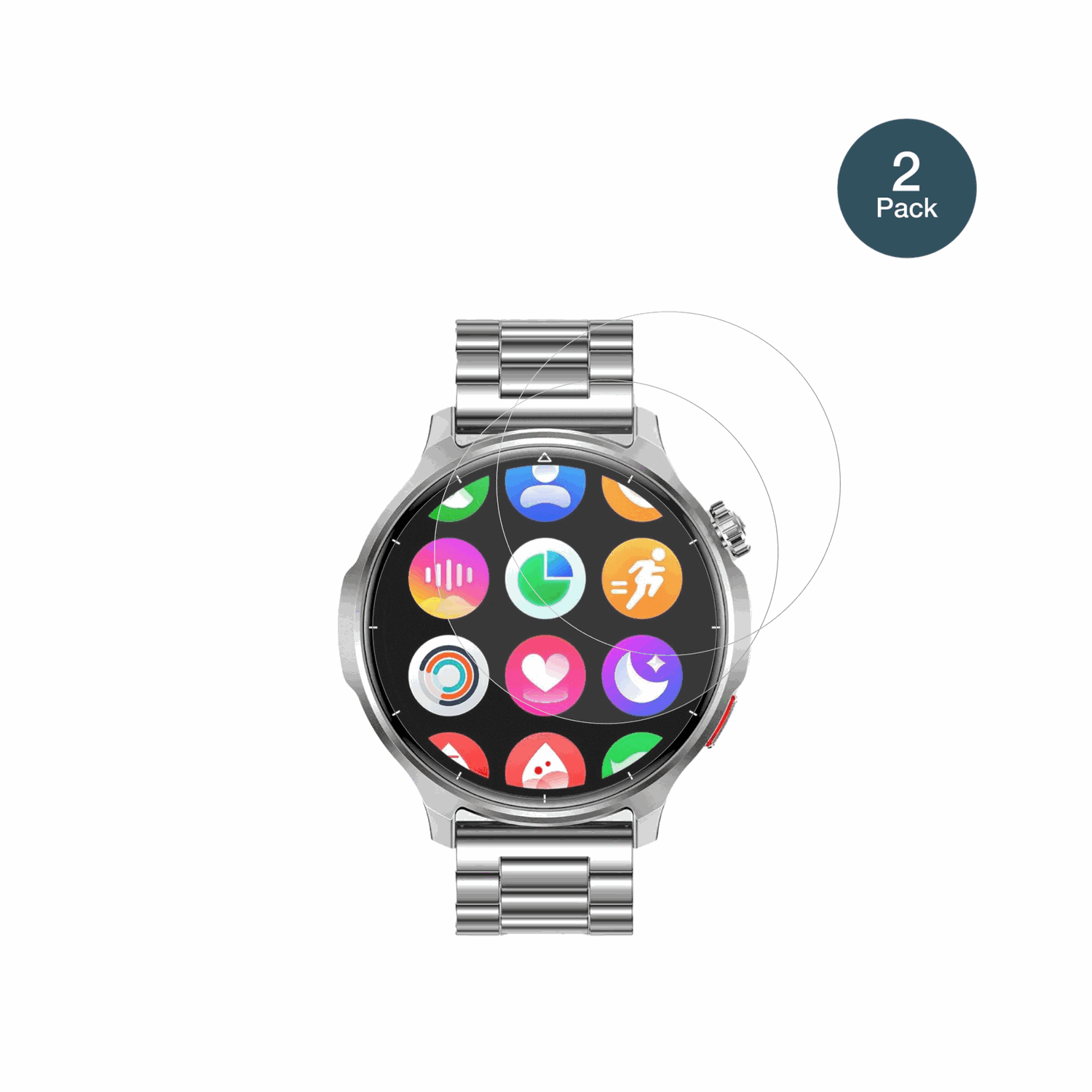 Fitdafit1.52 Zoll Smartwatch mit aufgebrachter dipos Panzerfolie, die lästige Fingerabdrücke minimiert