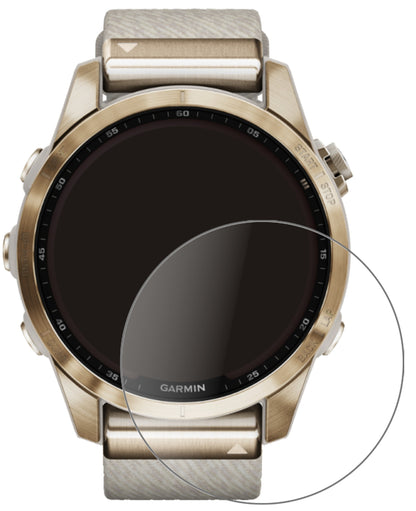 GarminFenix 7S (42 mm) mit aufgebrachter dipos Panzerfolie, die lästige Fingerabdrücke minimiert