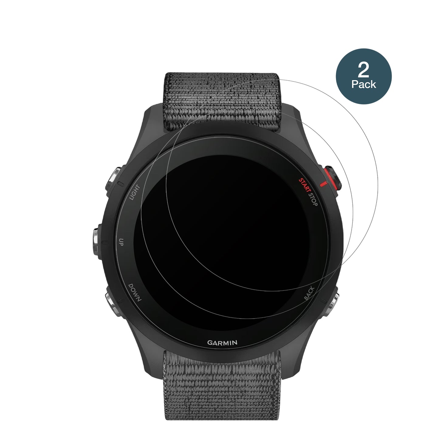 GarminForerunner 255 mit aufgebrachter dipos Panzerfolie, die lästige Fingerabdrücke minimiert