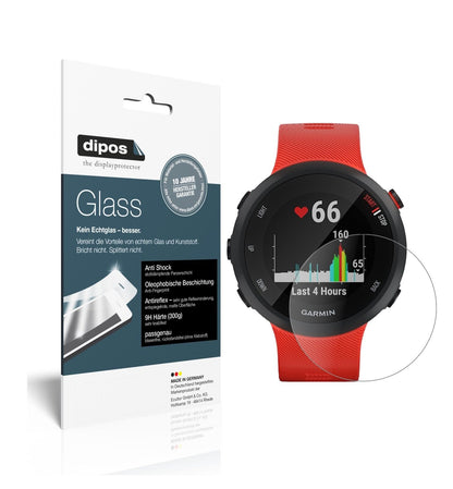 GarminForerunner 45 S mit aufgebrachter dipos Panzerfolie, die lästige Fingerabdrücke minimiert