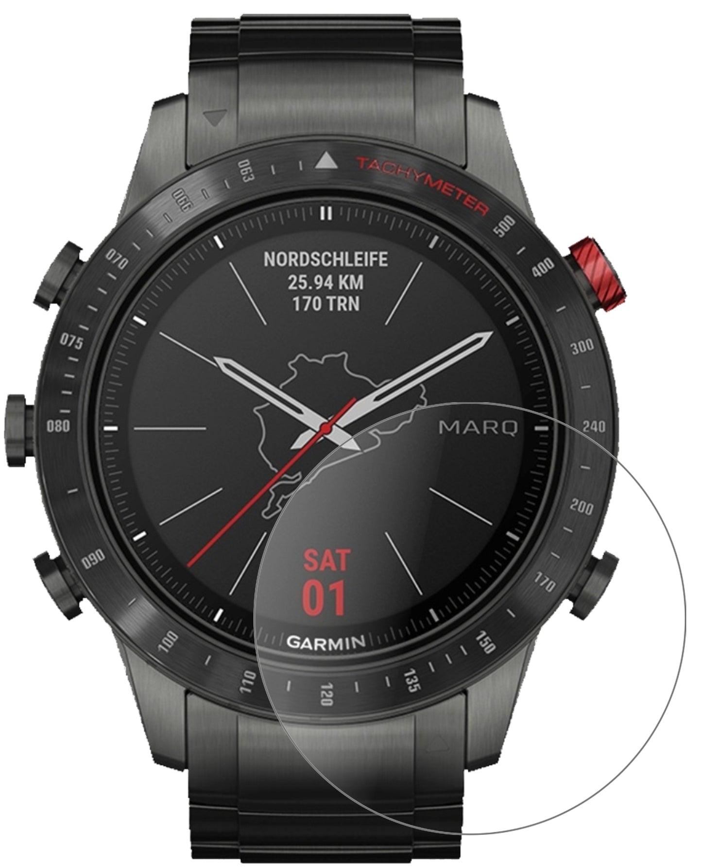 GarminMARQ Driver mit aufgebrachter dipos Panzerfolie, die lästige Fingerabdrücke minimiert