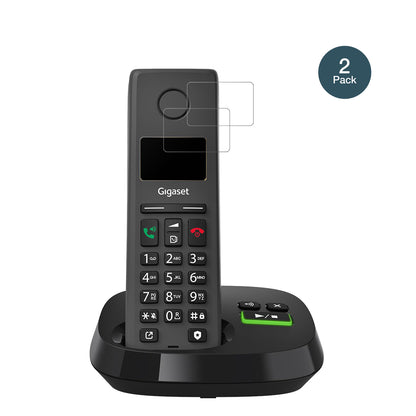 GigasetPure 220A mit aufgebrachter dipos Panzerfolie, die lästige Fingerabdrücke minimiert