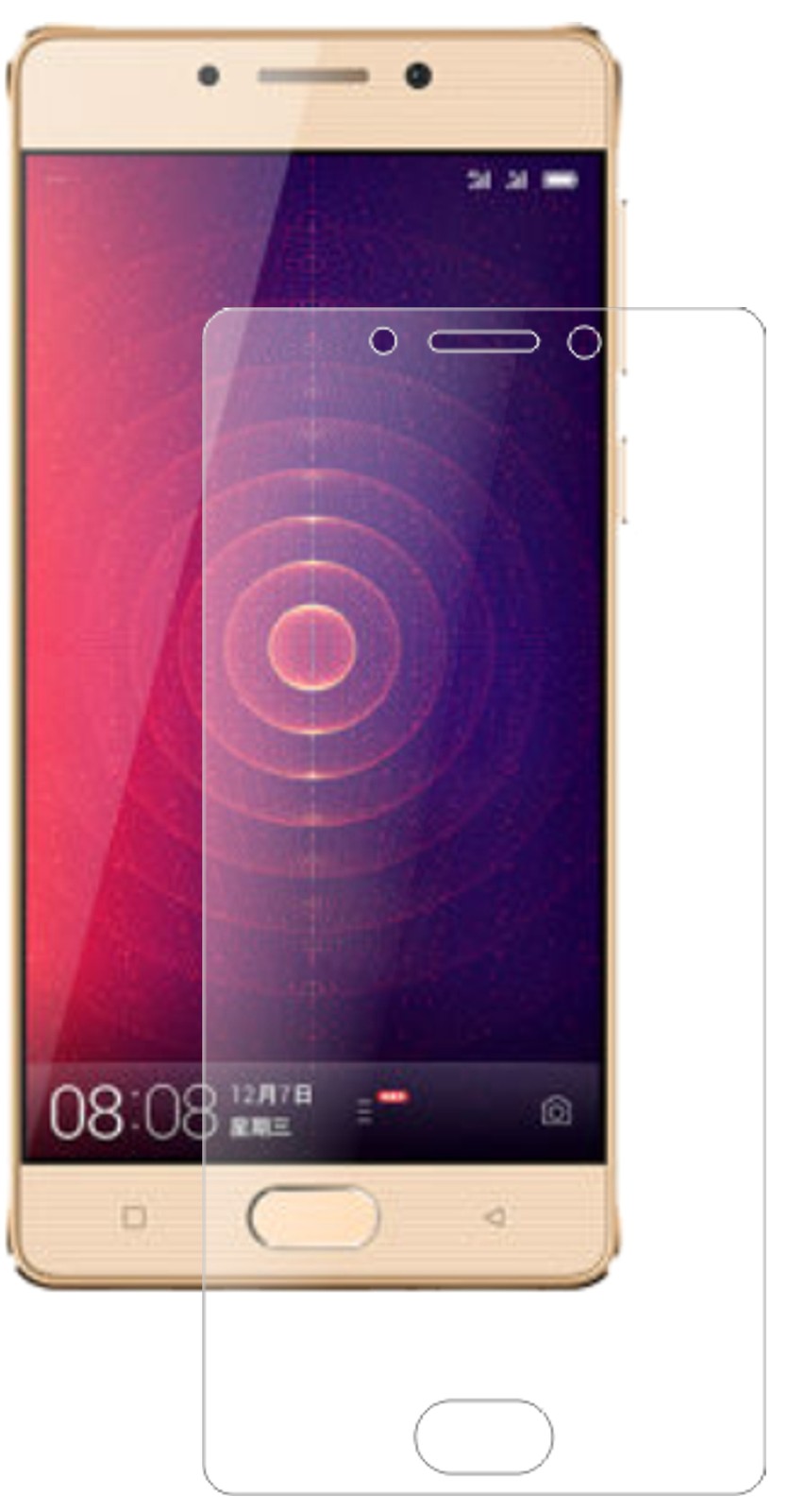 GioneeSteel 2 mit aufgebrachter dipos Panzerfolie, die lästige Fingerabdrücke minimiert