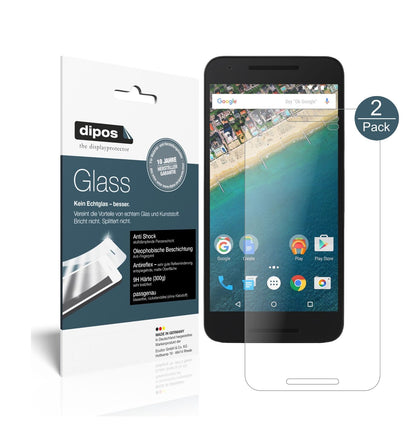 GoogleNexus 5X mit aufgebrachter dipos Panzerfolie, die lästige Fingerabdrücke minimiert