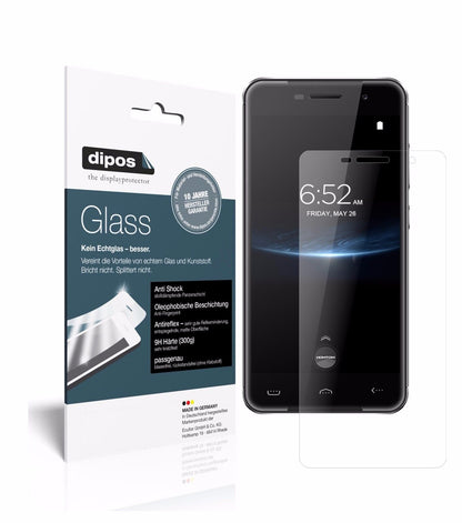 HOMTOMHT37 Pro mit aufgebrachter dipos Panzerfolie, die lästige Fingerabdrücke minimiert