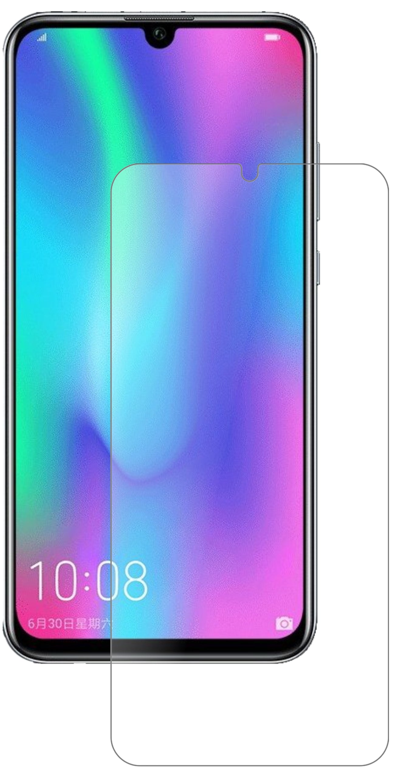 Honor10i mit aufgebrachter dipos Panzerfolie, die lästige Fingerabdrücke minimiert