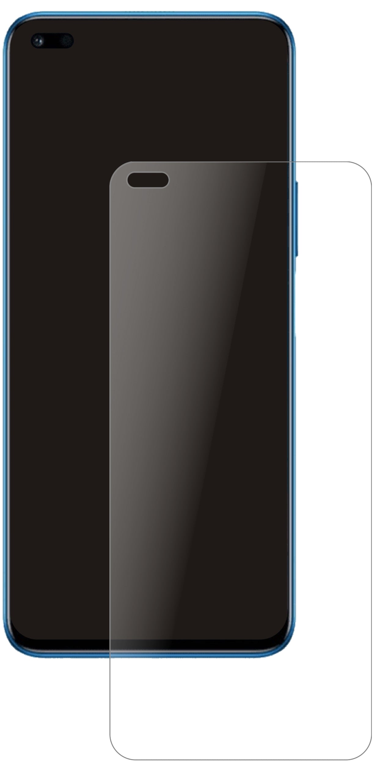 Honor50 Lite mit aufgebrachter dipos Panzerfolie, die lästige Fingerabdrücke minimiert