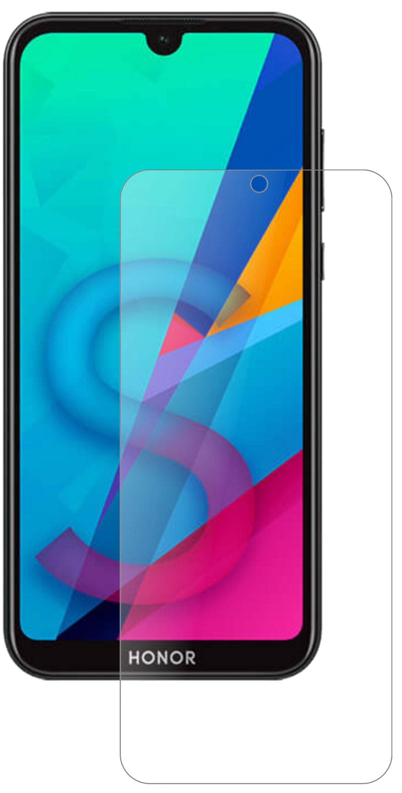 Honor8S mit aufgebrachter dipos Panzerfolie, die lästige Fingerabdrücke minimiert