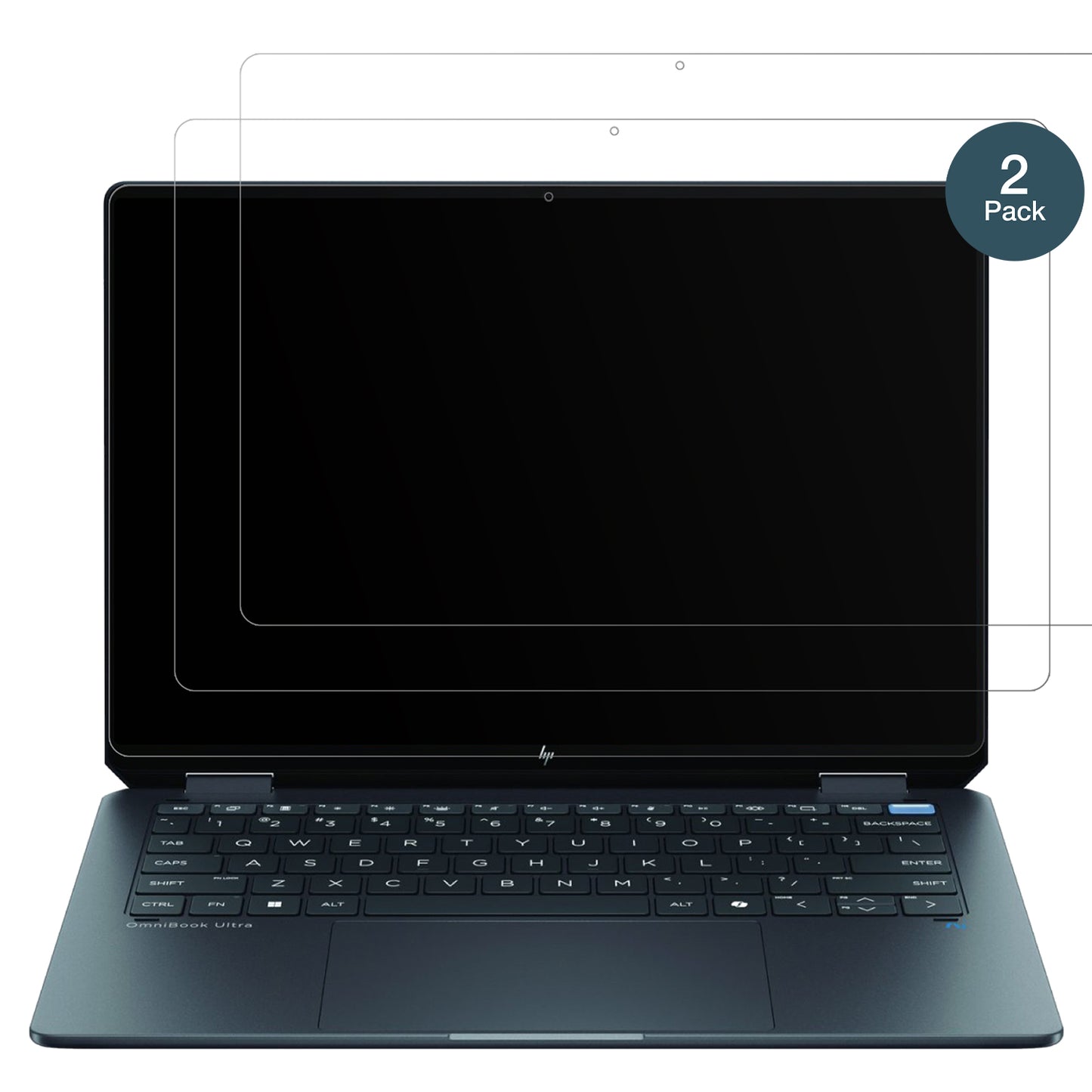 HPOmniBook Ultra Flip 14 mit aufgebrachter dipos Panzerfolie, die lästige Fingerabdrücke minimiert