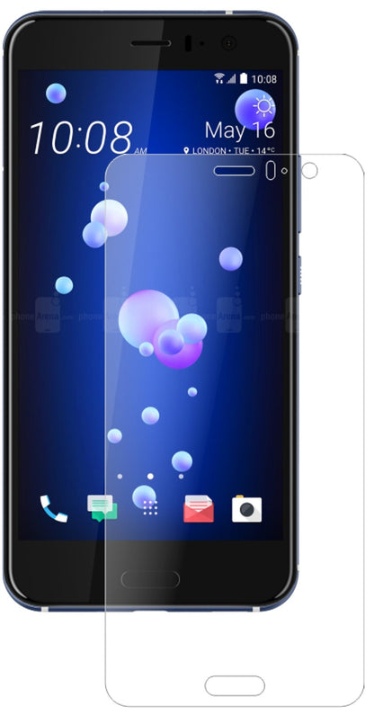 HTCU11 mit aufgebrachter dipos Panzerfolie, die lästige Fingerabdrücke minimiert