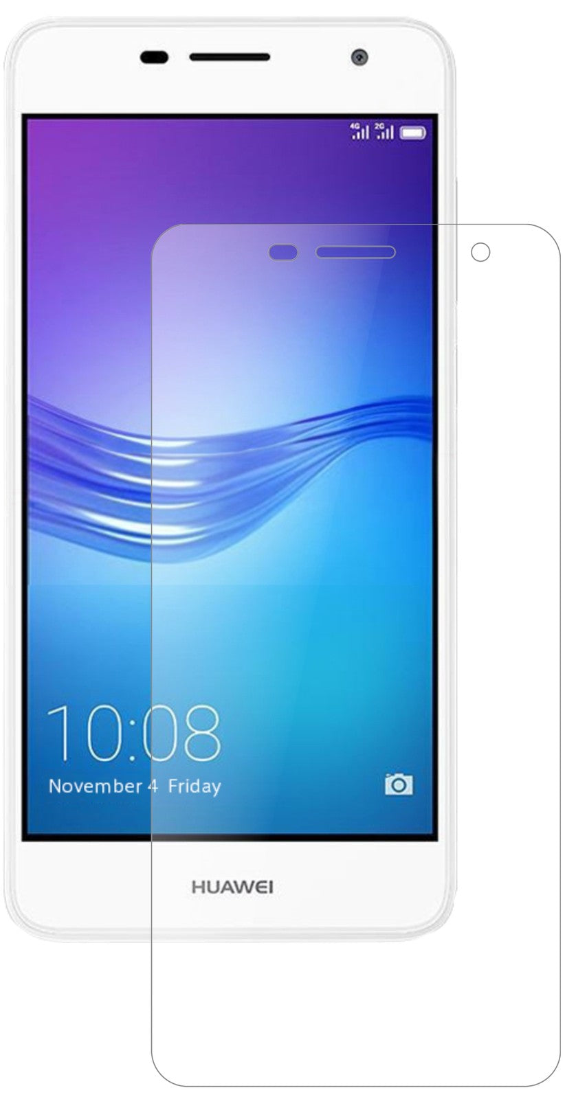 HuaweiEnjoy 7 Plus mit aufgebrachter dipos Panzerfolie, die lästige Fingerabdrücke minimiert