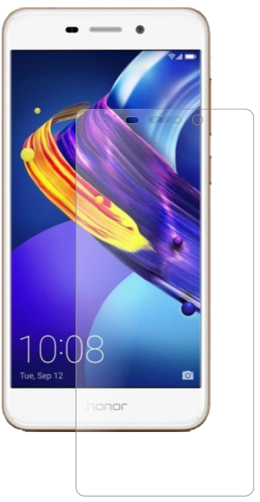 HuaweiHonor 6C Pro mit aufgebrachter dipos Panzerfolie, die lästige Fingerabdrücke minimiert