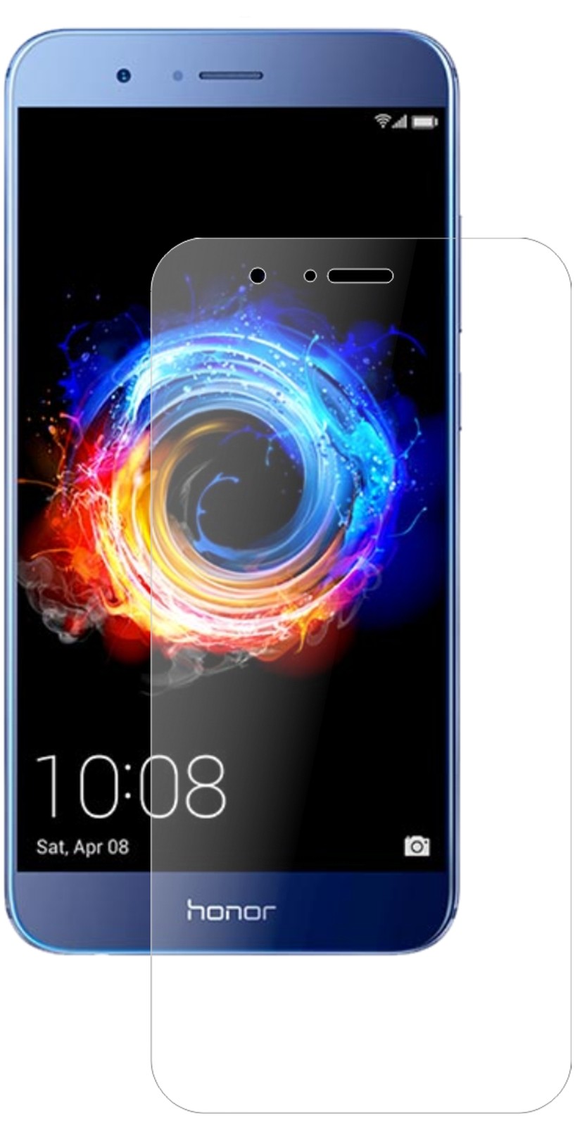 HuaweiHonor 8 Pro mit aufgebrachter dipos Panzerfolie, die lästige Fingerabdrücke minimiert