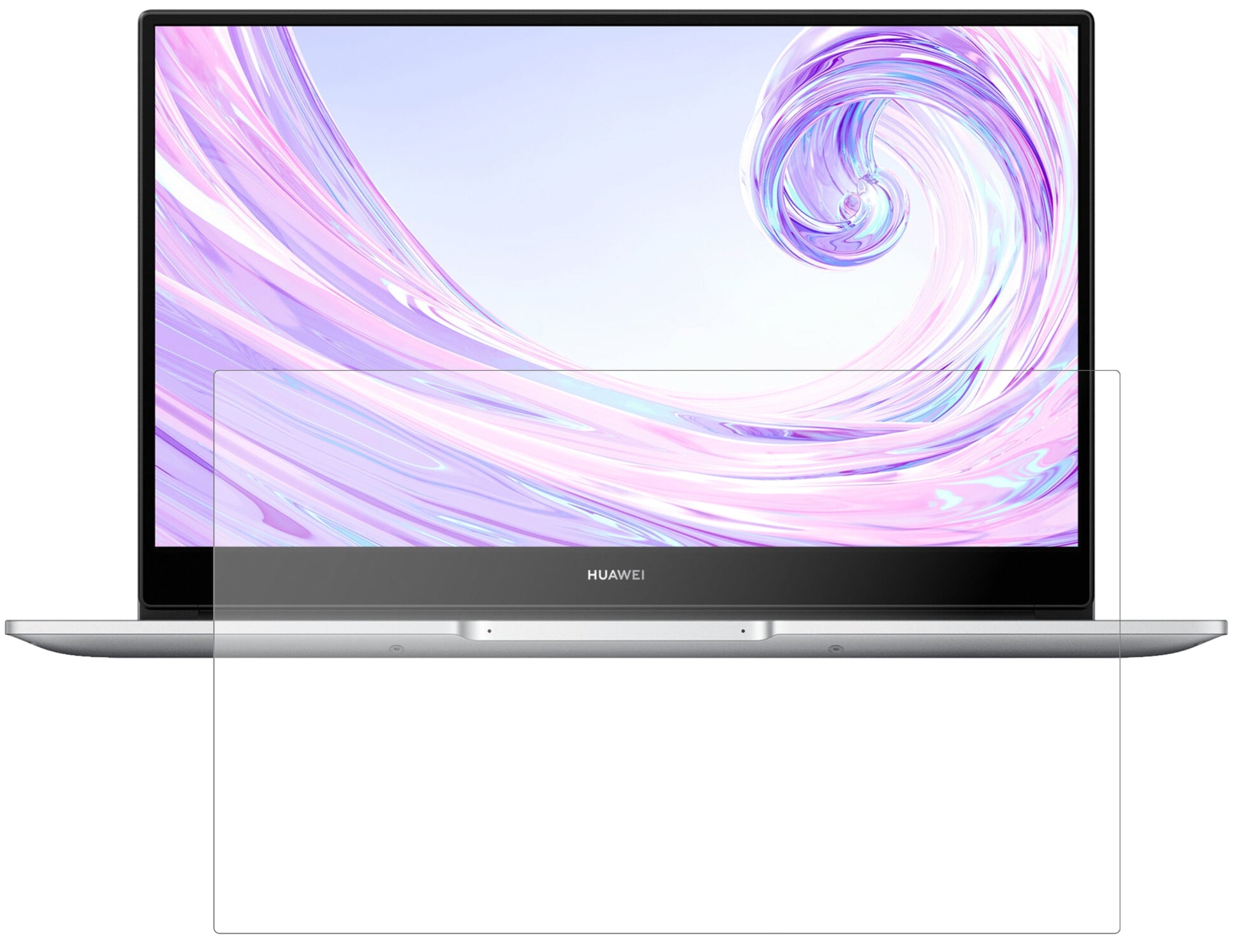 HuaweiMateBook D14 mit aufgebrachter dipos Panzerfolie, die lästige Fingerabdrücke minimiert
