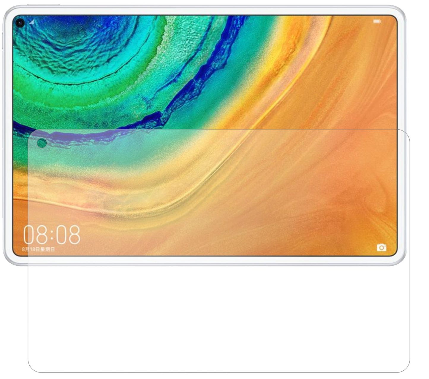 HuaweiMatePad Pro mit aufgebrachter dipos Panzerfolie, die lästige Fingerabdrücke minimiert