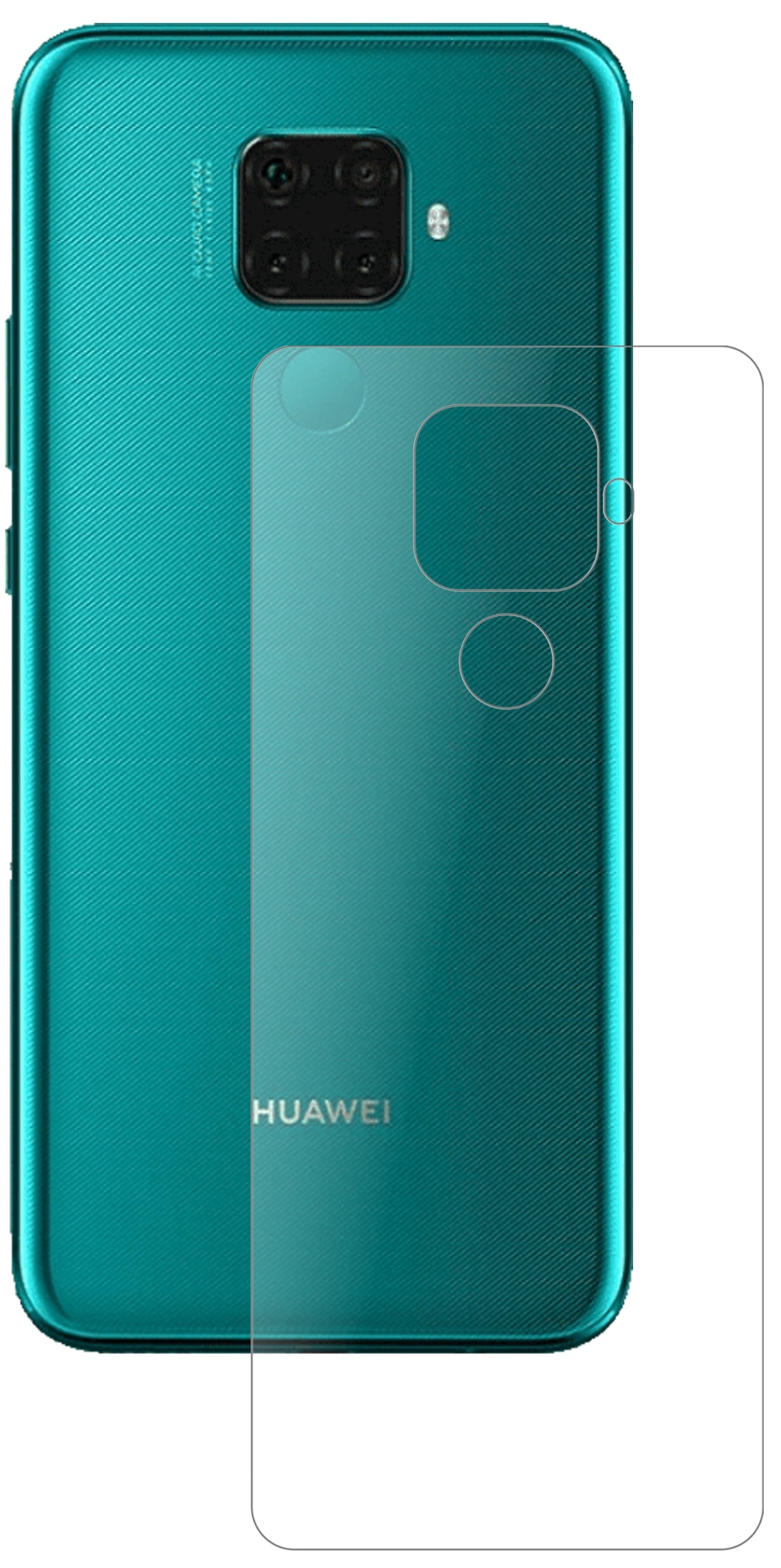 Huaweinova 5z Rückseite mit aufgebrachter dipos Panzerfolie, die lästige Fingerabdrücke minimiert