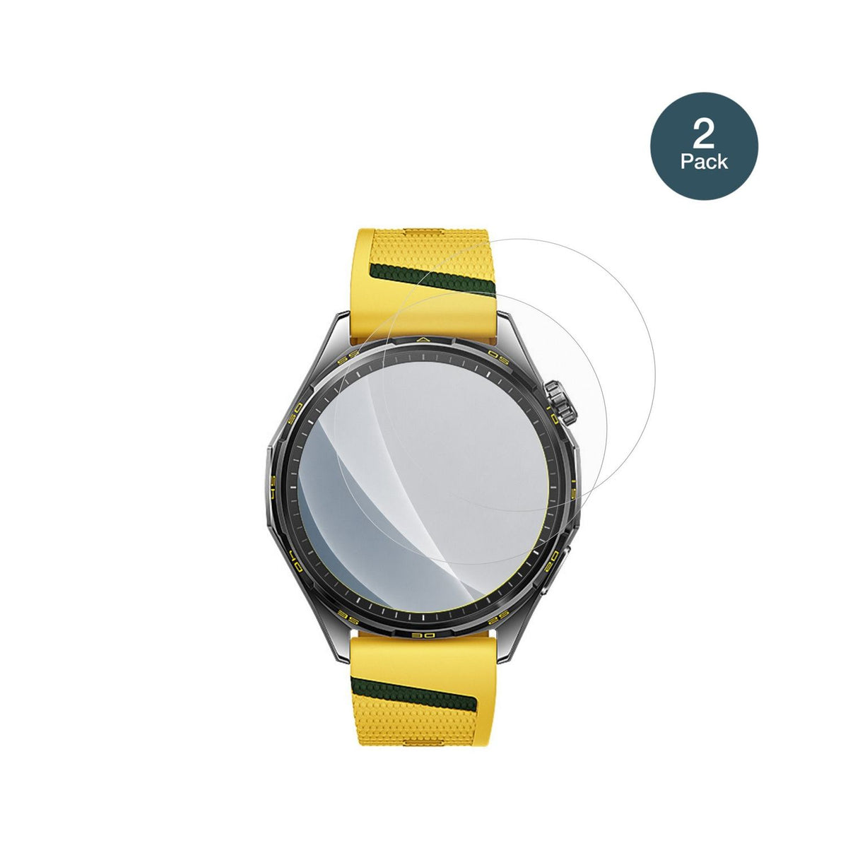 HuaweiWatch GT 7 46 mm mit aufgebrachter dipos Panzerfolie, die lästige Fingerabdrücke minimiert