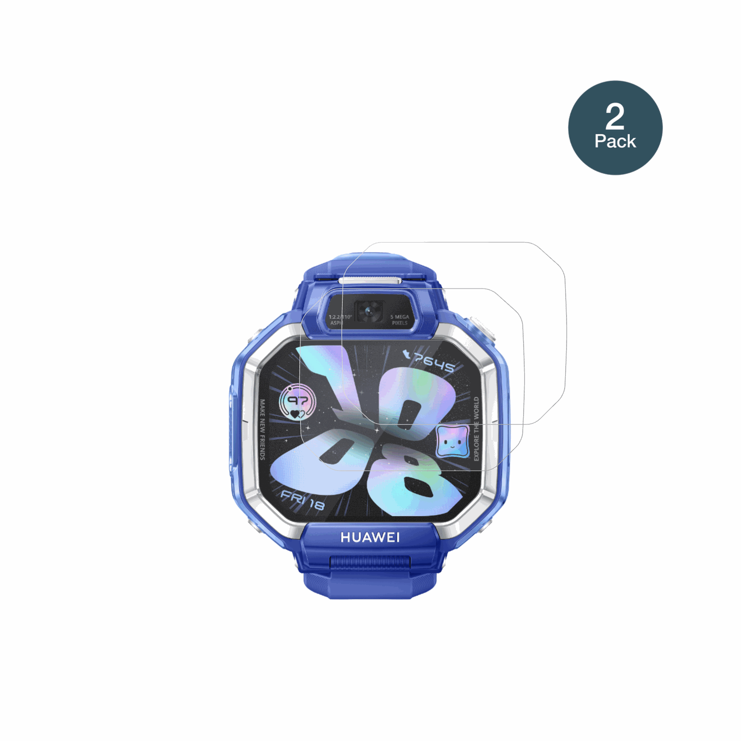 HuaweiWatch Kids X1 mit aufgebrachter dipos Panzerfolie, die lästige Fingerabdrücke minimiert