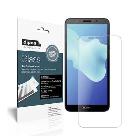HuaweiY5 2018 mit aufgebrachter dipos Panzerfolie, die lästige Fingerabdrücke minimiert