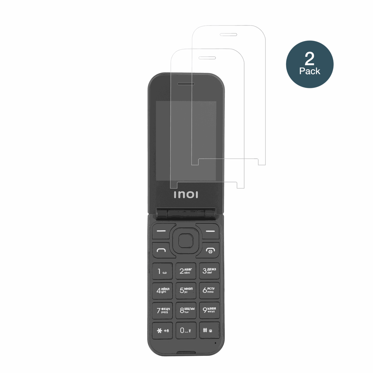 INOI284 Flip 4G mit aufgebrachter dipos Panzerfolie, die lästige Fingerabdrücke minimiert