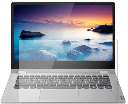 LenovoIdeaPad C340-14 mit aufgebrachter dipos Panzerfolie, die lästige Fingerabdrücke minimiert
