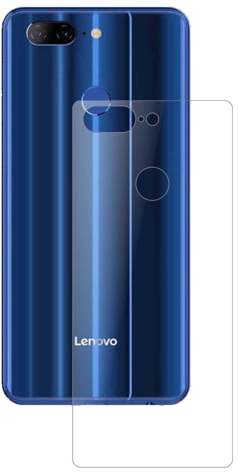 LenovoK9 Rückseite mit aufgebrachter dipos Panzerfolie, die lästige Fingerabdrücke minimiert