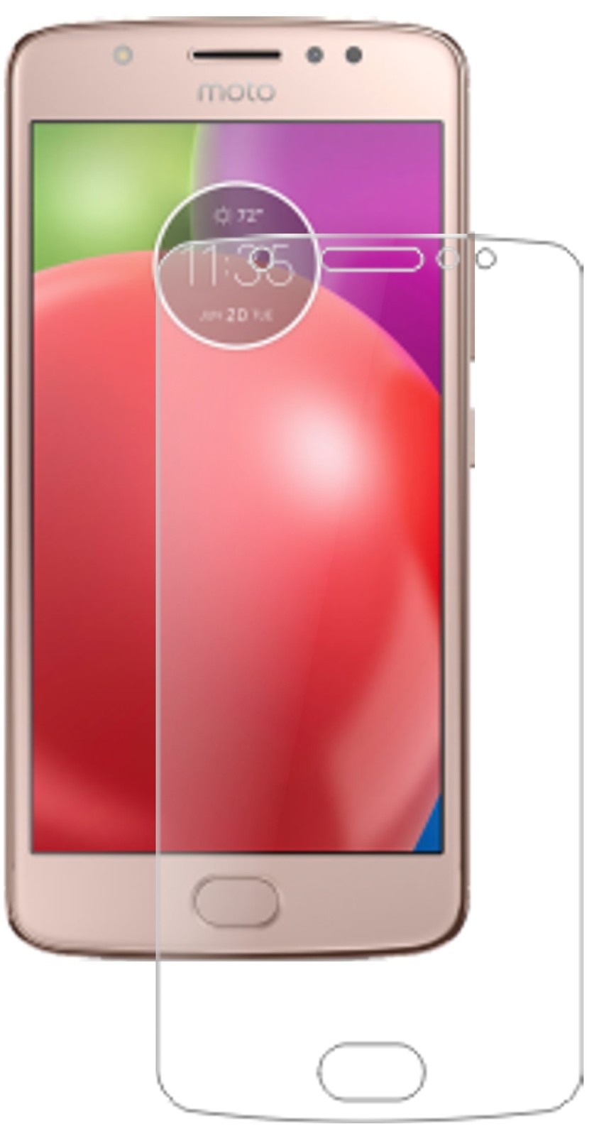 LenovoMoto E4 mit aufgebrachter dipos Panzerfolie, die lästige Fingerabdrücke minimiert