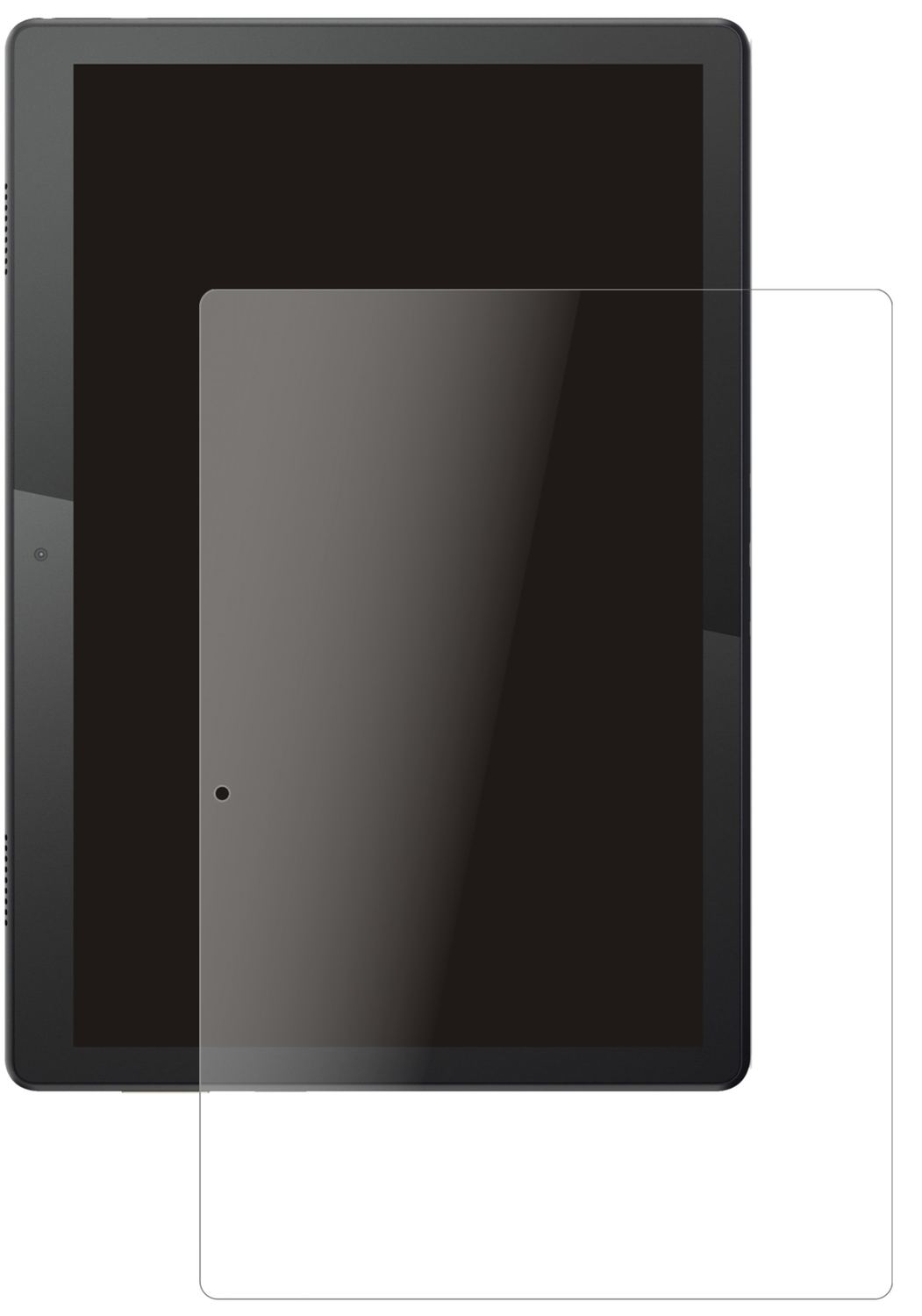 LenovoTab M10 mit aufgebrachter dipos Panzerfolie, die lästige Fingerabdrücke minimiert