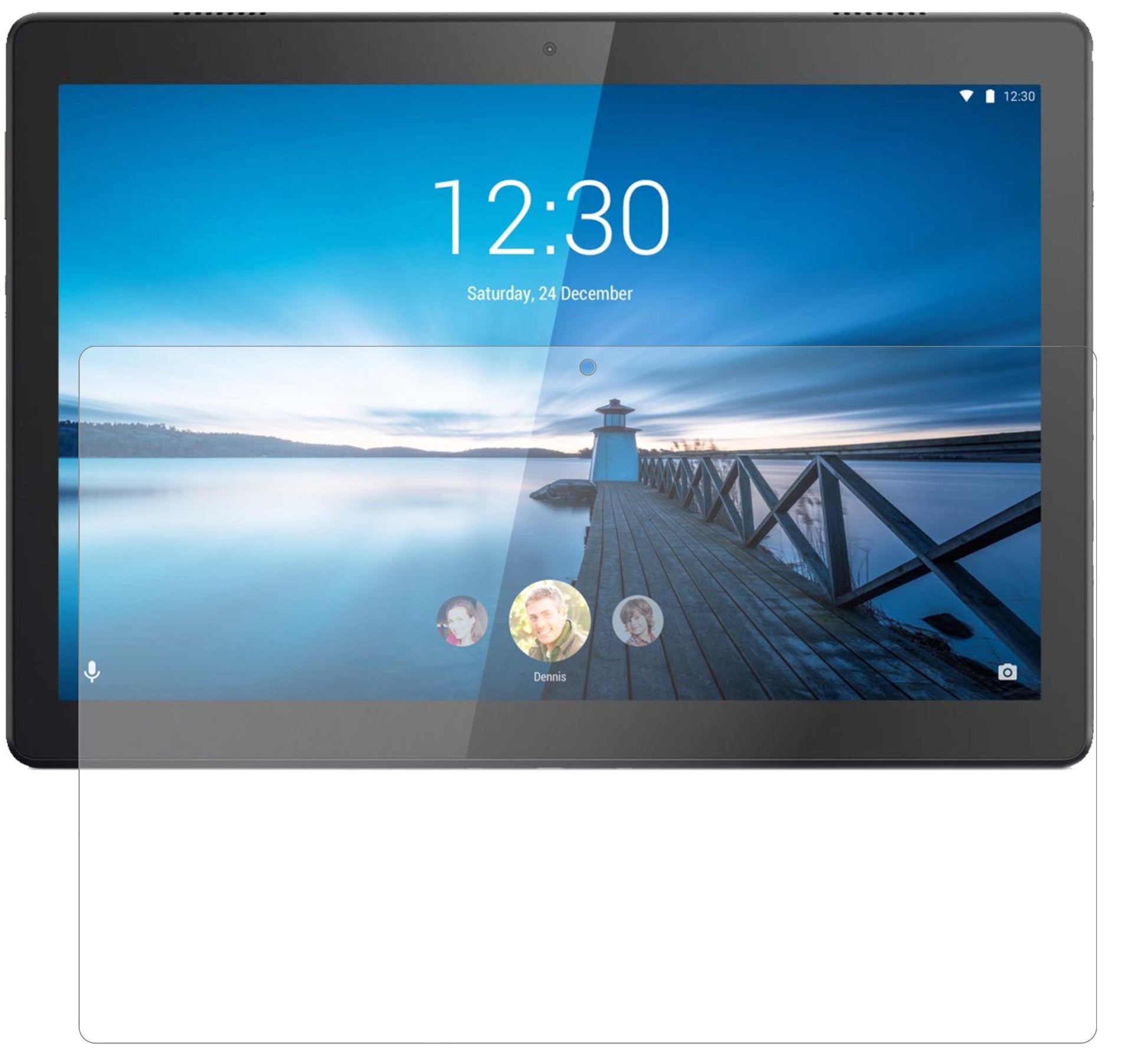 LenovoTab M10 HD mit aufgebrachter dipos Panzerfolie, die lästige Fingerabdrücke minimiert