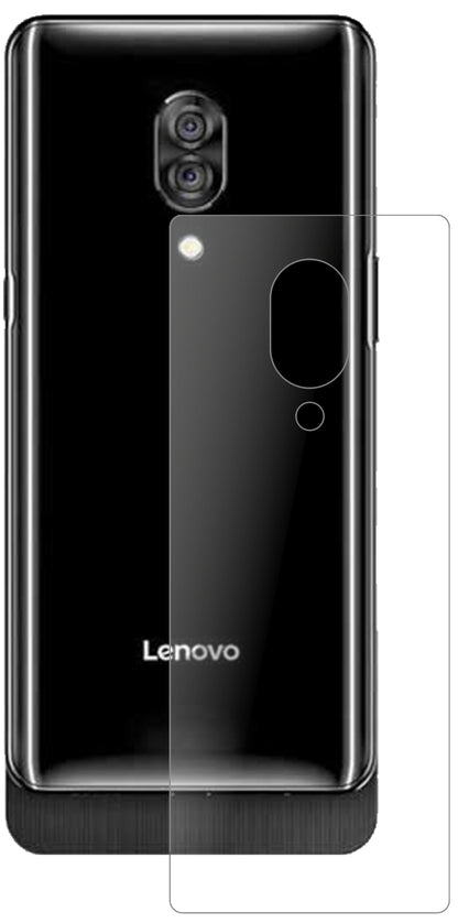 LenovoZ5 Pro GT Rückseite mit aufgebrachter dipos Panzerfolie, die lästige Fingerabdrücke minimiert