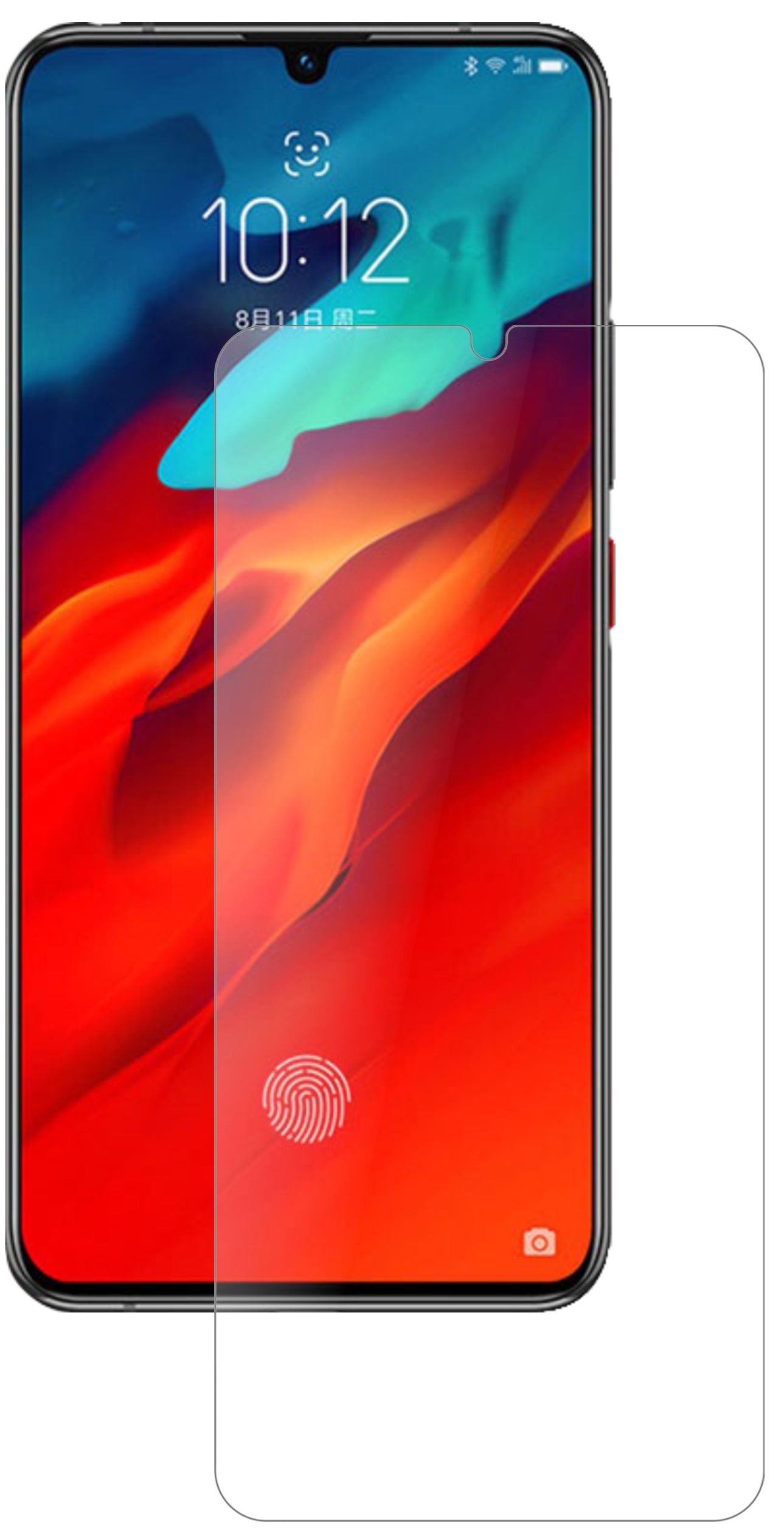 LenovoZ6 Pro Ferrari Edition mit aufgebrachter dipos Panzerfolie, die lästige Fingerabdrücke minimiert