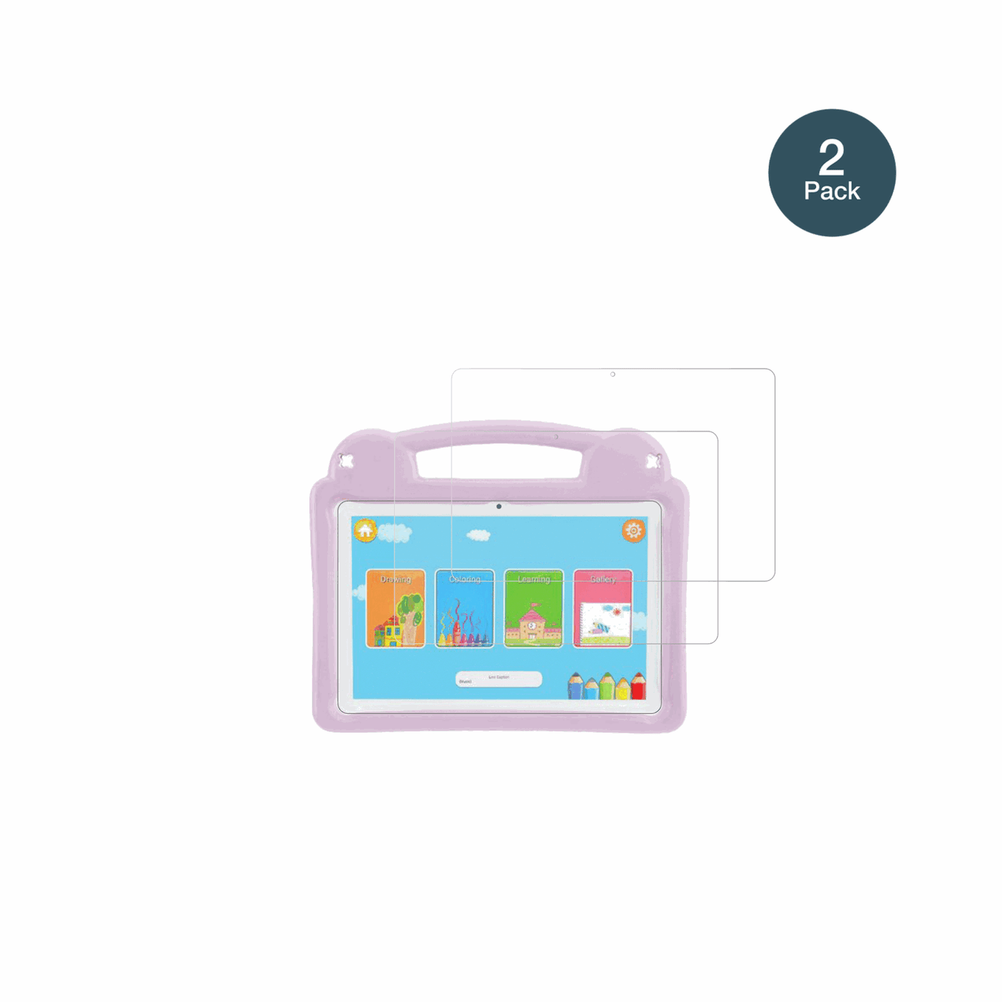 LETGOSPTKids Tablet 10.1 mit aufgebrachter dipos Panzerfolie, die lästige Fingerabdrücke minimiert