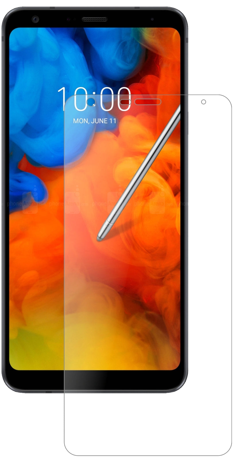 LGQ Stylus Plus mit aufgebrachter dipos Panzerfolie, die lästige Fingerabdrücke minimiert