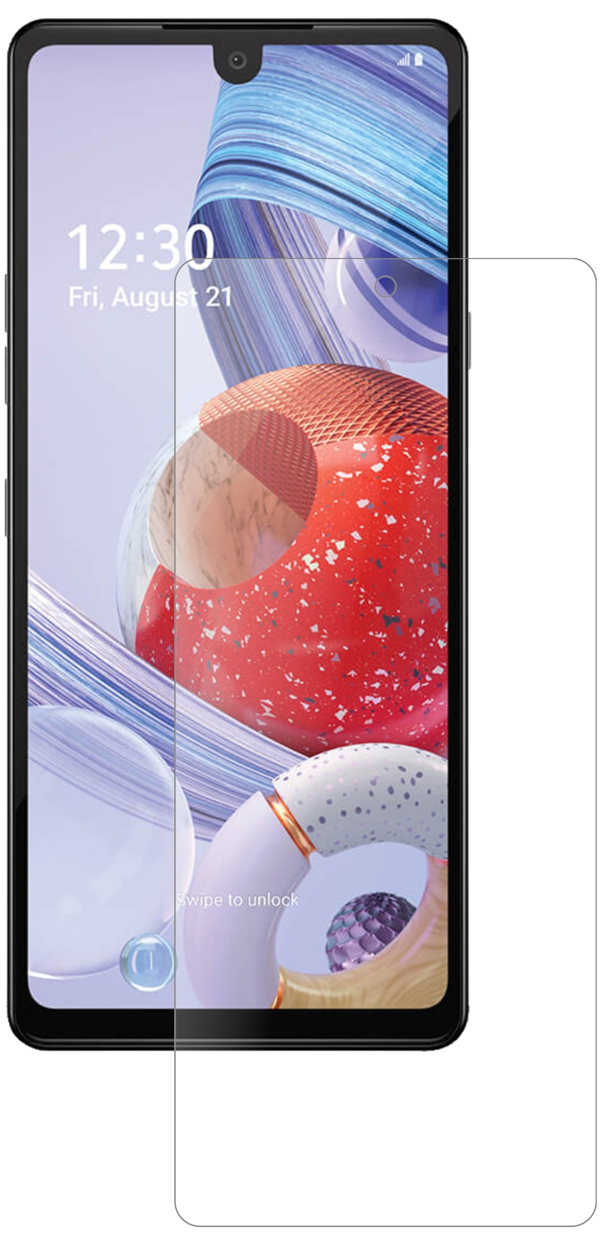 LGStylo 6 mit aufgebrachter dipos Panzerfolie, die lästige Fingerabdrücke minimiert