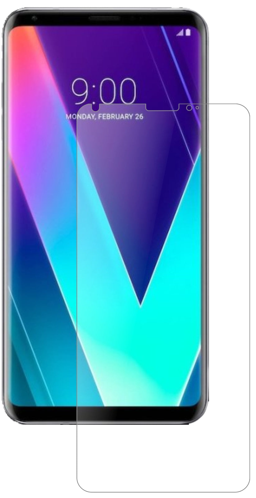 LGV30S+ ThinQ mit aufgebrachter dipos Panzerfolie, die lästige Fingerabdrücke minimiert