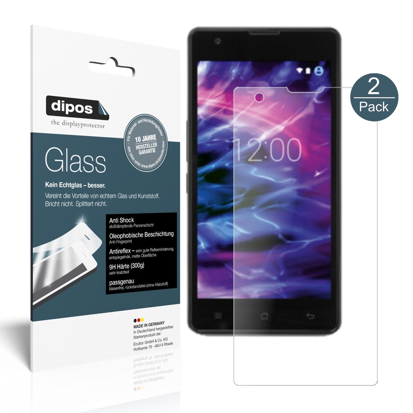 MedionLife E5020 mit aufgebrachter dipos Panzerfolie, die lästige Fingerabdrücke minimiert