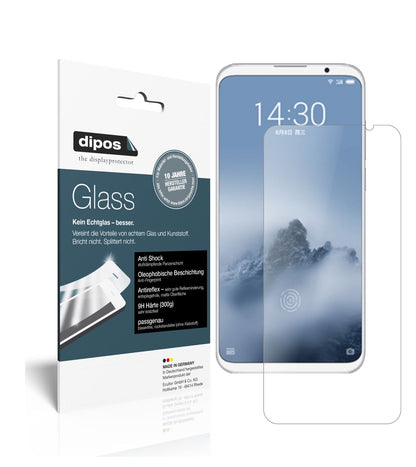 Meizu16 Plus mit aufgebrachter dipos Panzerfolie, die lästige Fingerabdrücke minimiert