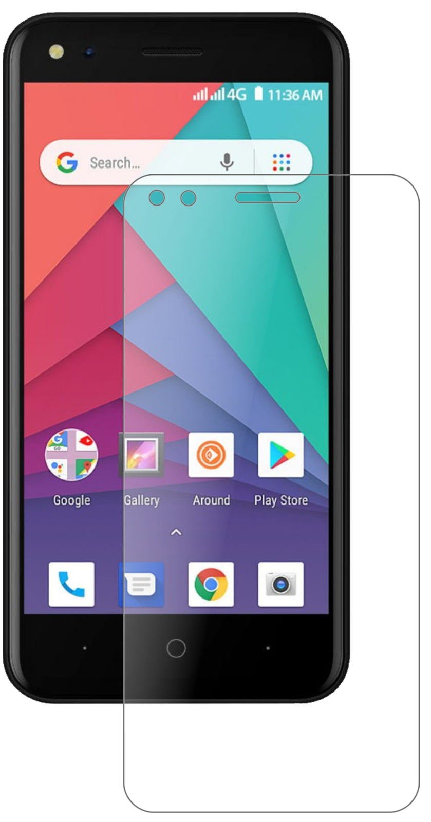 MicromaxBharat Go mit aufgebrachter dipos Panzerfolie, die lästige Fingerabdrücke minimiert