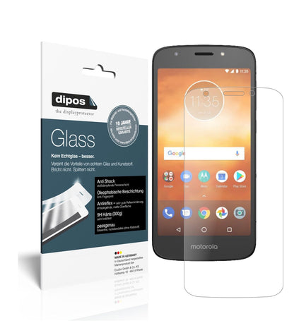 MotorolaMoto E5 Play MSM8917 mit aufgebrachter dipos Panzerfolie, die lästige Fingerabdrücke minimiert