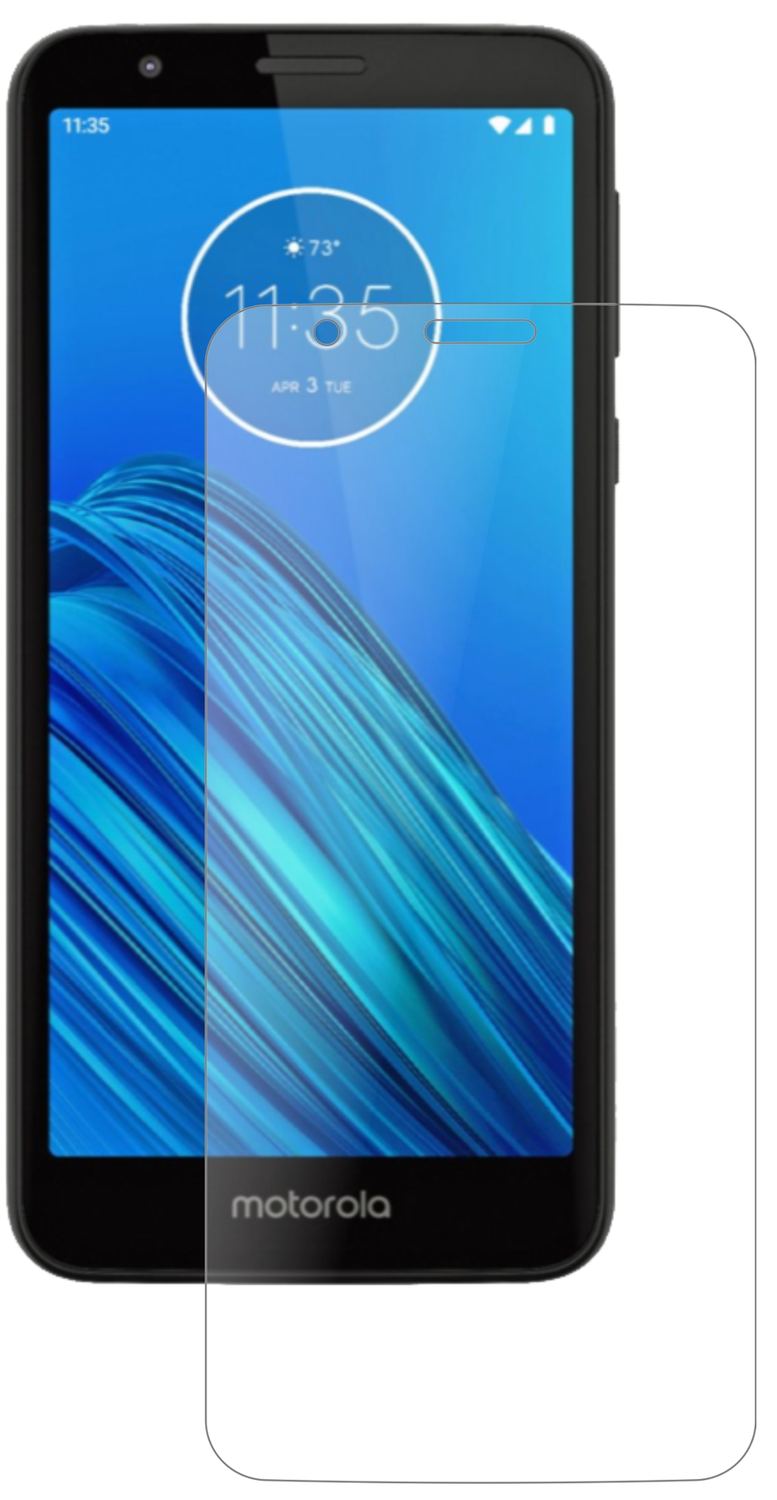 MotorolaMoto E6 mit aufgebrachter dipos Panzerfolie, die lästige Fingerabdrücke minimiert