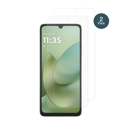 MotorolaMoto G06 mit aufgebrachter dipos Panzerfolie, die l�stige Fingerabdr�cke minimiert
