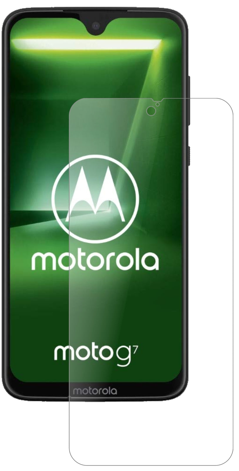MotorolaMoto G7 mit aufgebrachter dipos Panzerfolie, die lästige Fingerabdrücke minimiert