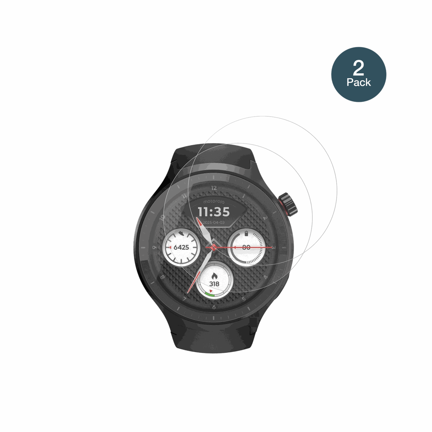 MotorolaMoto Watch 2026 1.43 Zoll mit aufgebrachter dipos Panzerfolie, die lästige Fingerabdrücke minimiert